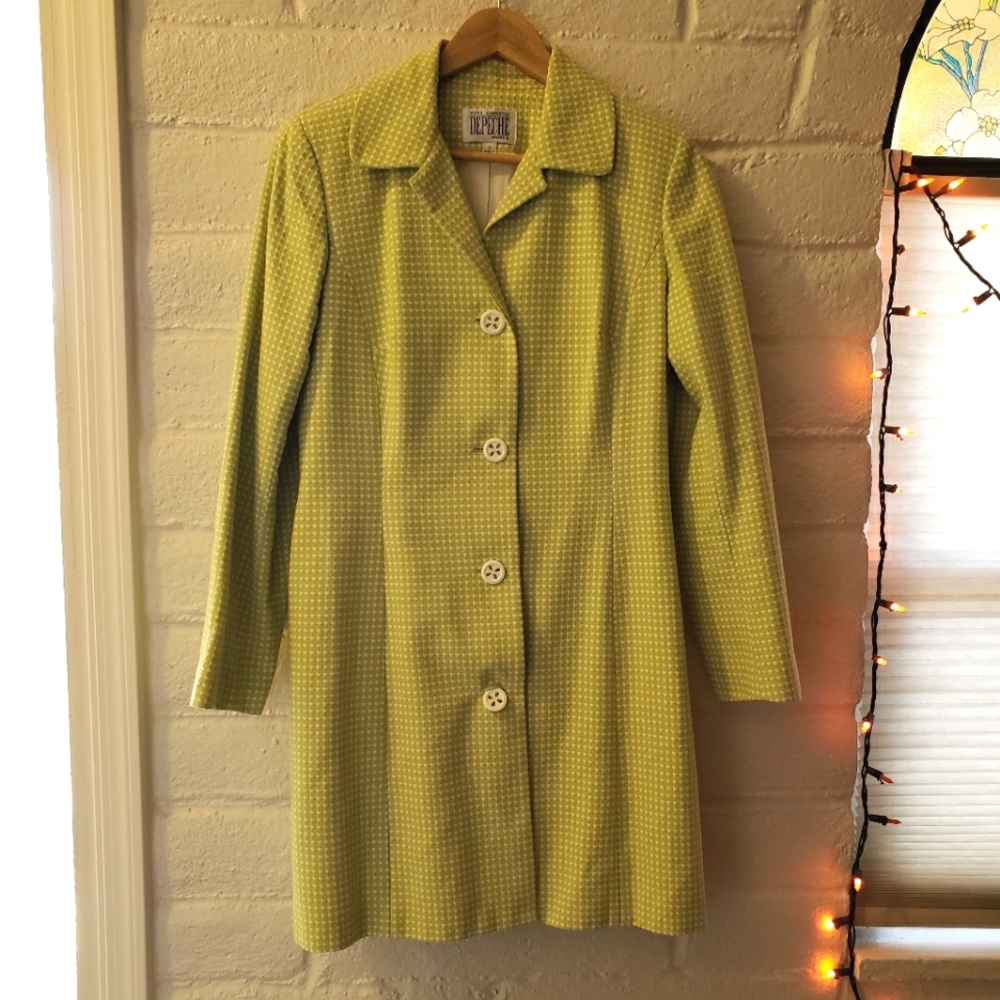 Vintage pastel green trench coat